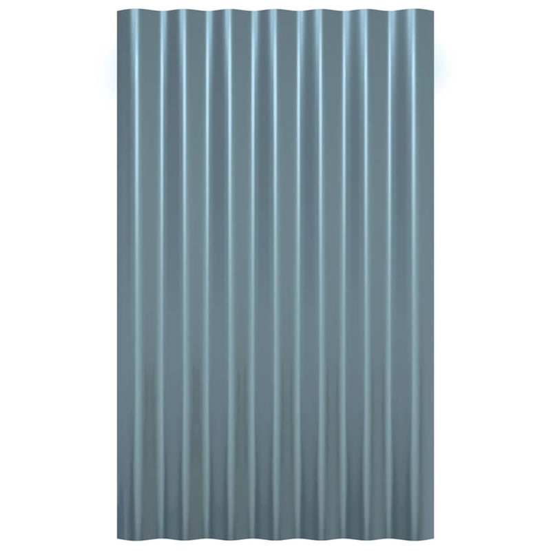 vidaXL Roof Panels 36 pcs Galvanised Steel Grey 60x36 cm