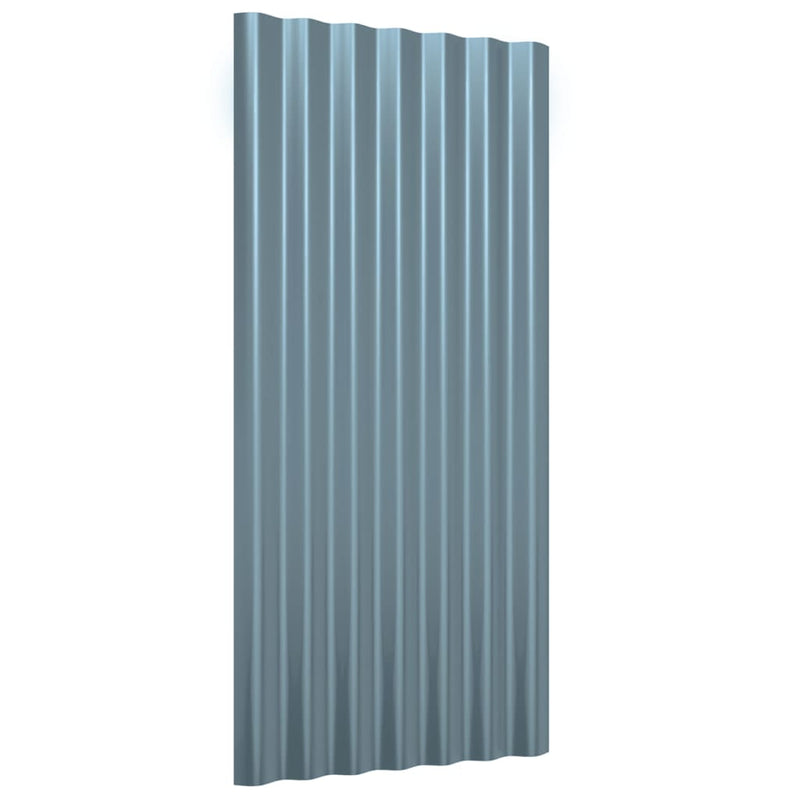 vidaXL Roof Panels 36 pcs Galvanised Steel Grey 80x36 cm