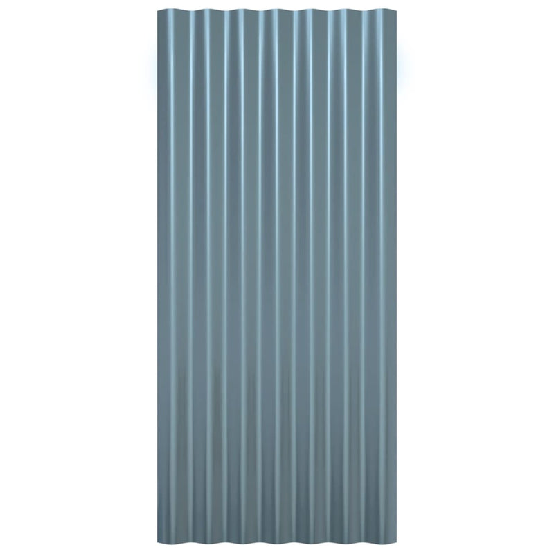 vidaXL Roof Panels 36 pcs Galvanised Steel Grey 80x36 cm