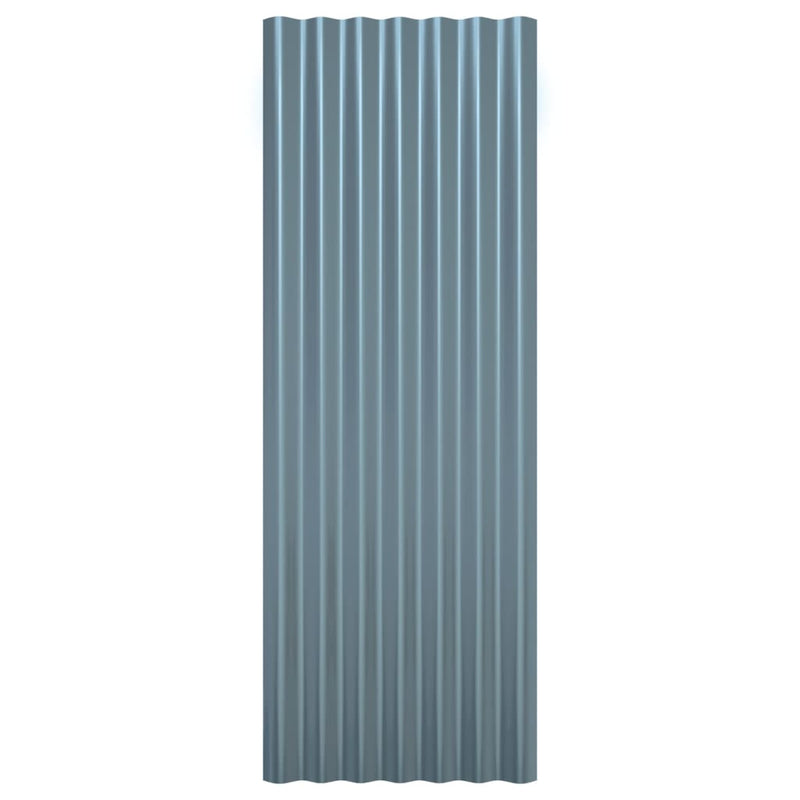 vidaXL Roof Panels 12 pcs Galvanised Steel Grey 100x36 cm