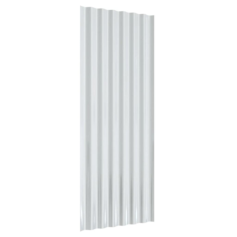 vidaXL Roof Panels 12 pcs Galvanised Steel Grey 100x36 cm