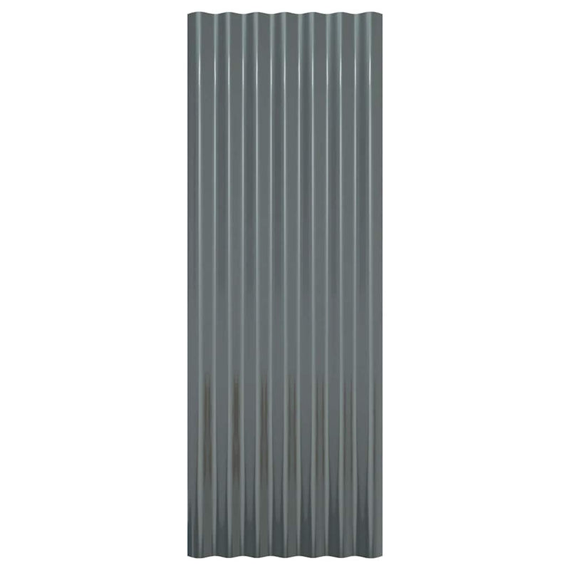 vidaXL Roof Panels 12 pcs Galvanised Steel Anthracite 100x36 cm