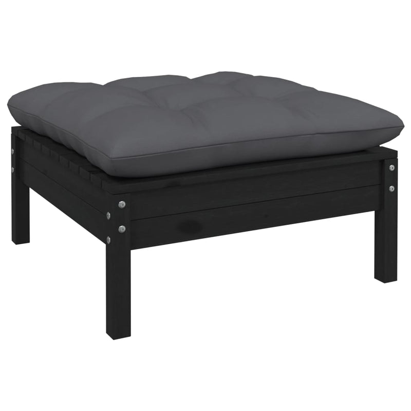 vidaXL 5 Piece Garden Lounge Set with Anthracite Cushions Pinewood