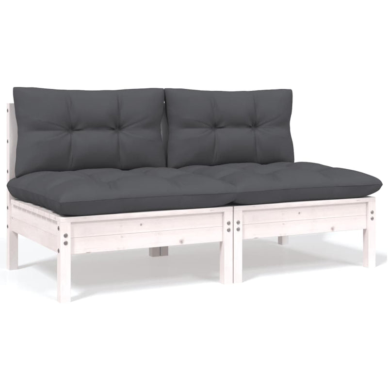 vidaXL 13 Piece Garden Lounge Set with Anthracite Cushions Pinewood