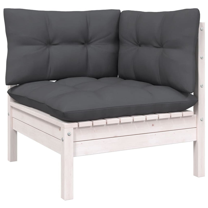 vidaXL 13 Piece Garden Lounge Set with Anthracite Cushions Pinewood
