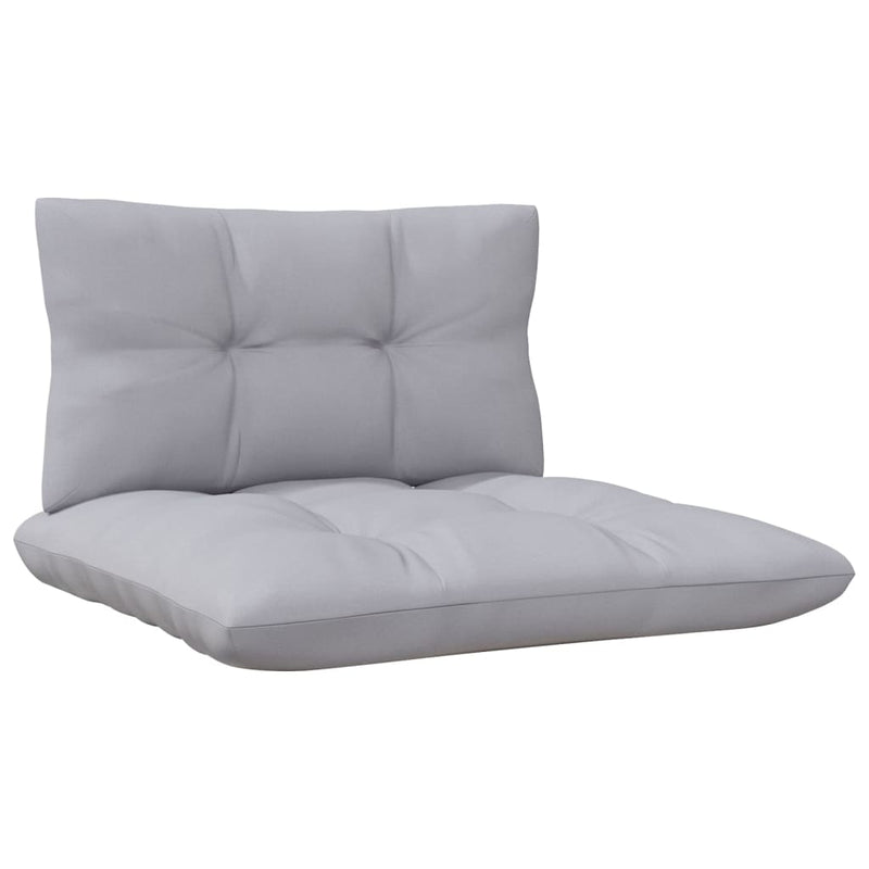 vidaXL 4-Seater Garden Sofa with Grey Cushions Solid Pinewood