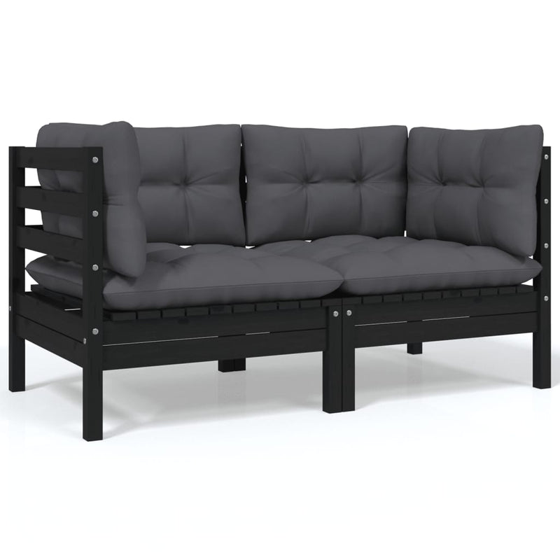 vidaXL 4 Piece Garden Lounge Set with Cushions Solid Pinewood