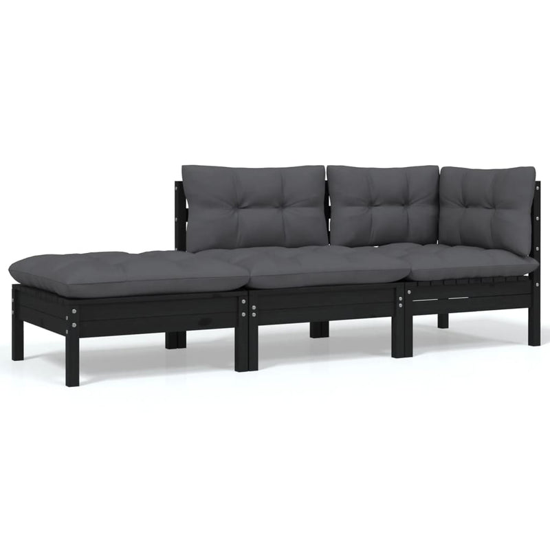 vidaXL 6 Piece Garden Lounge Set with Cushions Solid Pinewood