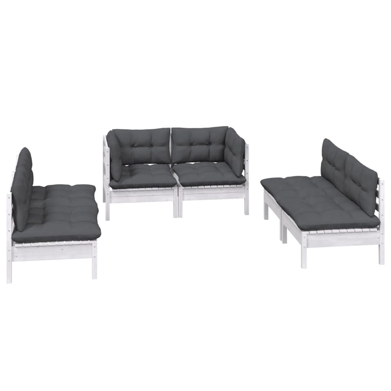 vidaXL 6 Piece Garden Lounge Set with Cushions Solid Pinewood