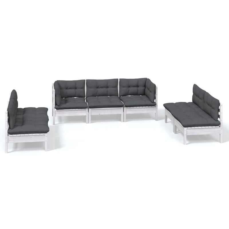 vidaXL 7 Piece Garden Lounge Set with Cushions Solid Pinewood