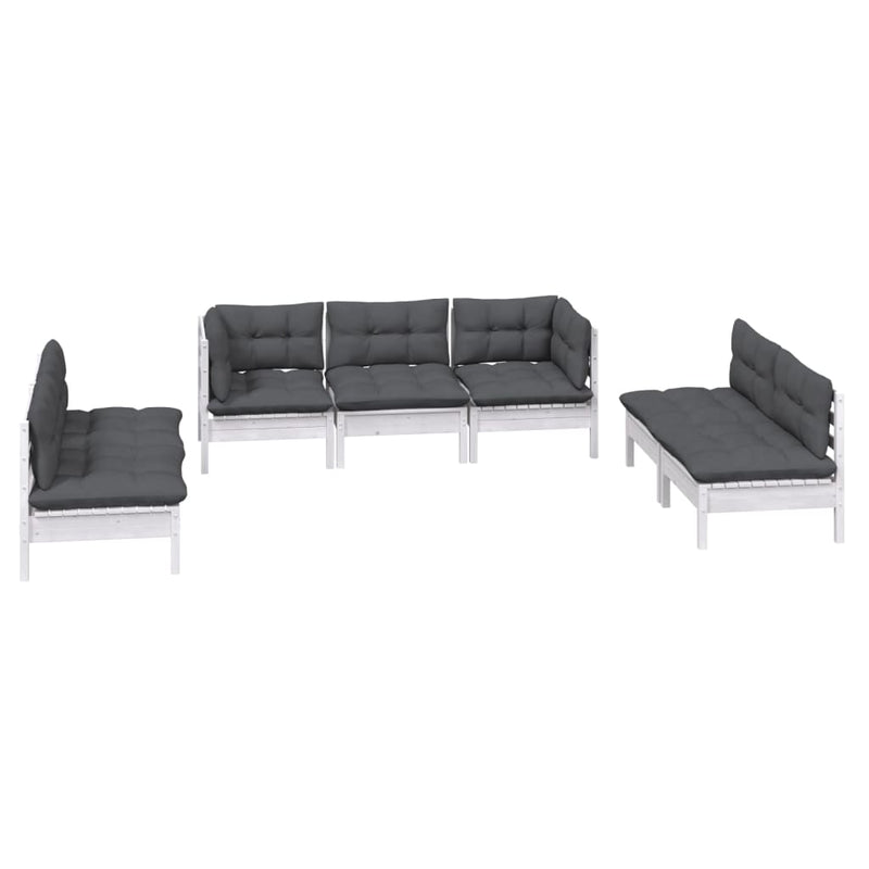 vidaXL 7 Piece Garden Lounge Set with Cushions Solid Pinewood