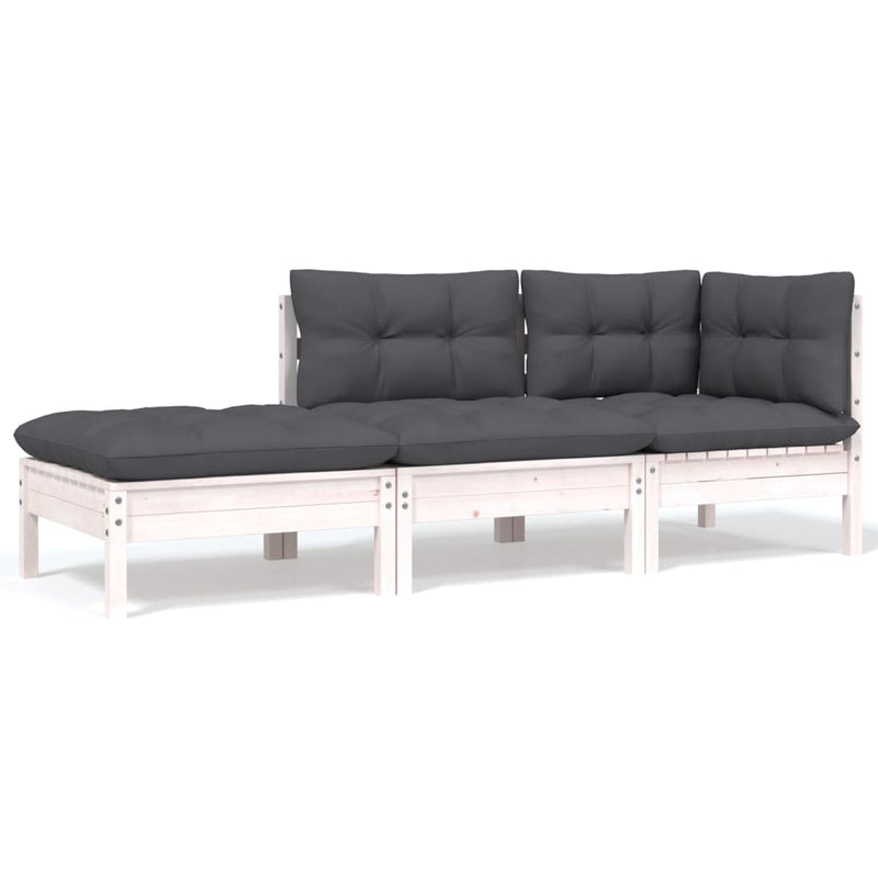 vidaXL 8 Piece Garden Lounge Set with Cushions Solid Pinewood