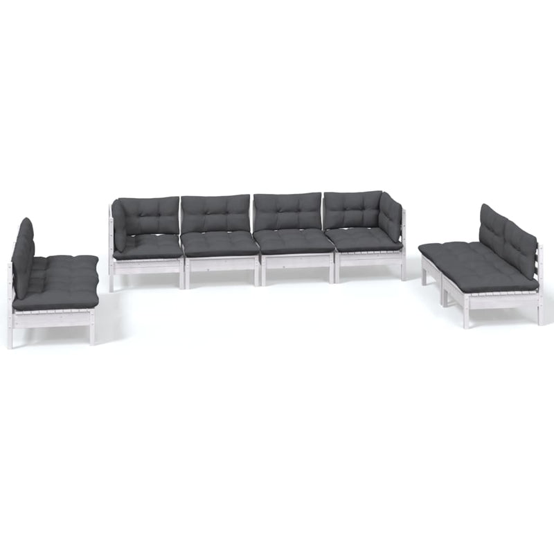 vidaXL 8 Piece Garden Lounge Set with Cushions Solid Pinewood