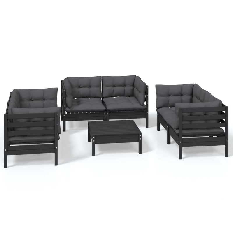 vidaXL 7 Piece Garden Lounge Set with Cushions Solid Pinewood