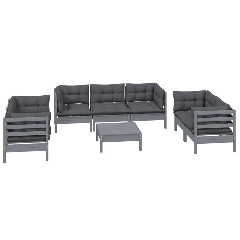 vidaXL 8 Piece Garden Lounge Set with Cushions Solid Pinewood