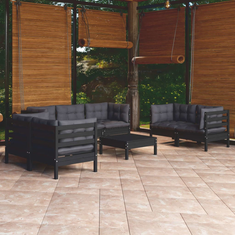 vidaXL 8 Piece Garden Lounge Set with Cushions Solid Pinewood