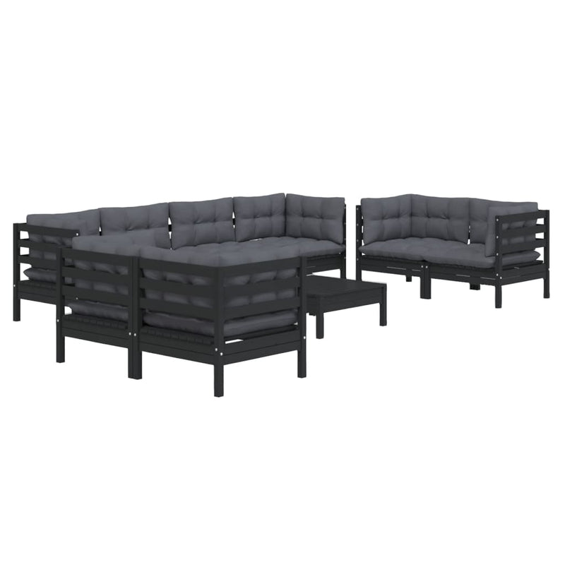 vidaXL 9 Piece Garden Lounge Set with Cushions Solid Pinewood
