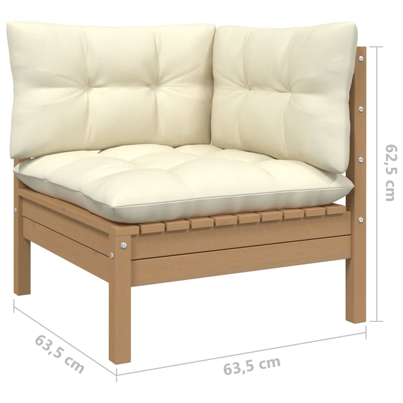 vidaXL 4 Piece Garden Lounge Set with Cushions Solid Pinewood