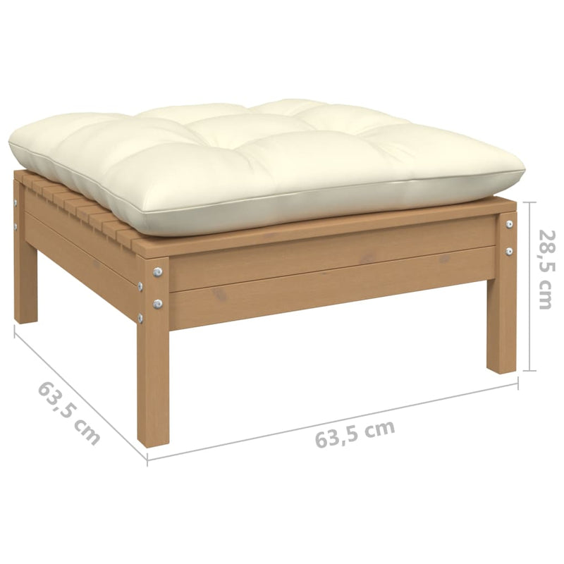 vidaXL 4 Piece Garden Lounge Set with Cushions Solid Pinewood