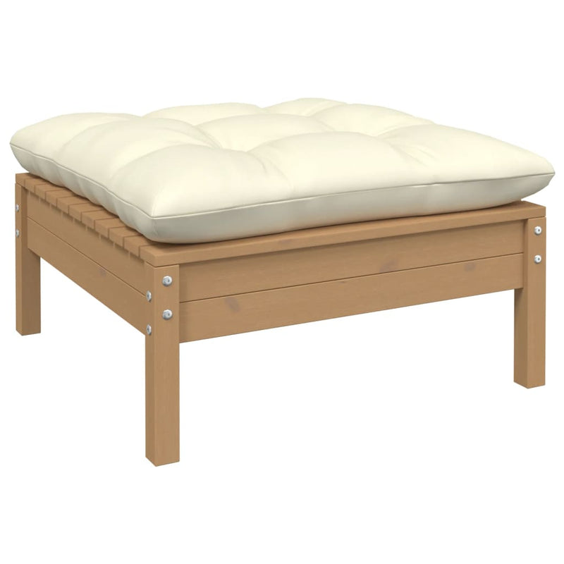 vidaXL 5 Piece Garden Lounge Set with Cushions Honey Brown Pinewood