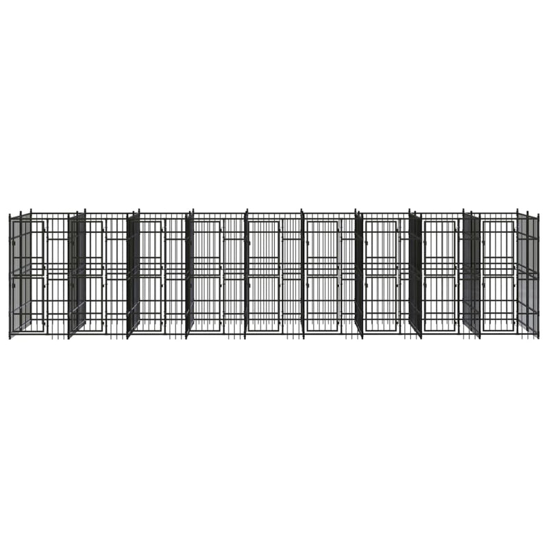 vidaXL Outdoor Dog Kennel Steel 16.59 m²