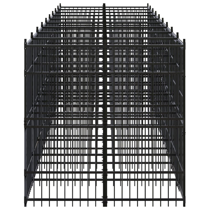 vidaXL Outdoor Dog Kennel Steel 16.59 m²