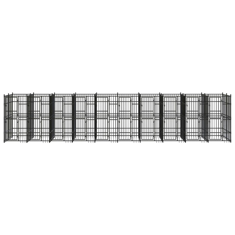 vidaXL Outdoor Dog Kennel Steel 18.43 m²