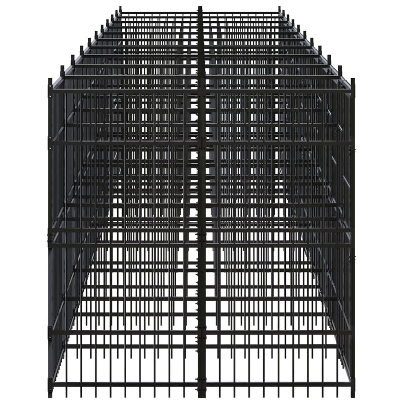 vidaXL Outdoor Dog Kennel Steel 18.43 m²