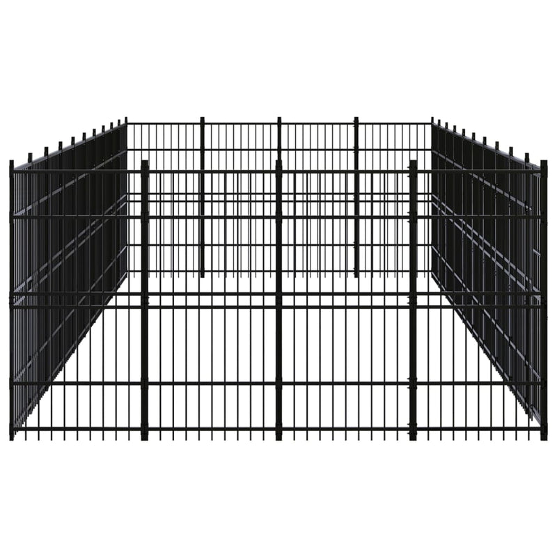 vidaXL Outdoor Dog Kennel Steel 36.86 m²