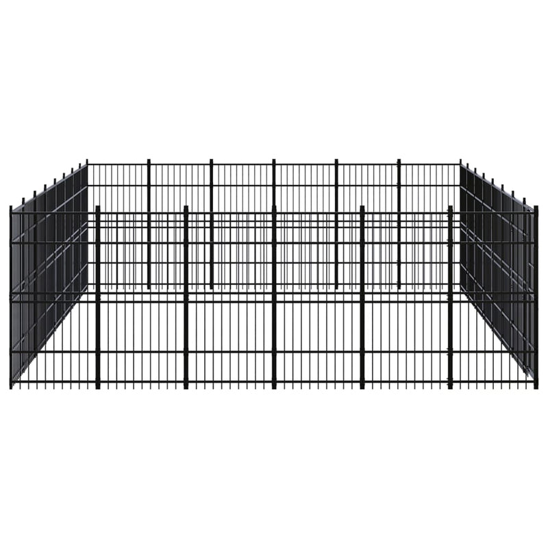 vidaXL Outdoor Dog Kennel Steel 44.24 m²