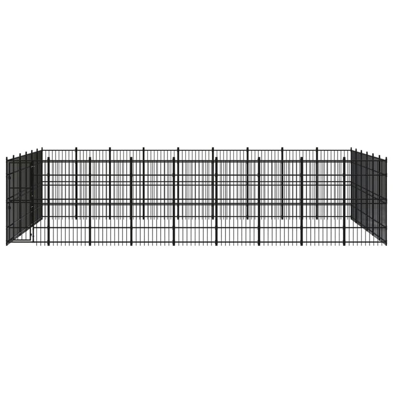 vidaXL Outdoor Dog Kennel Steel 49.77 m²