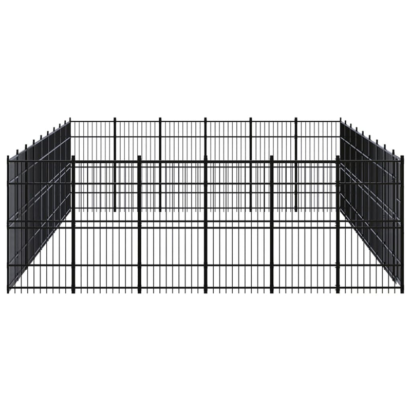 vidaXL Outdoor Dog Kennel Steel 49.77 m²
