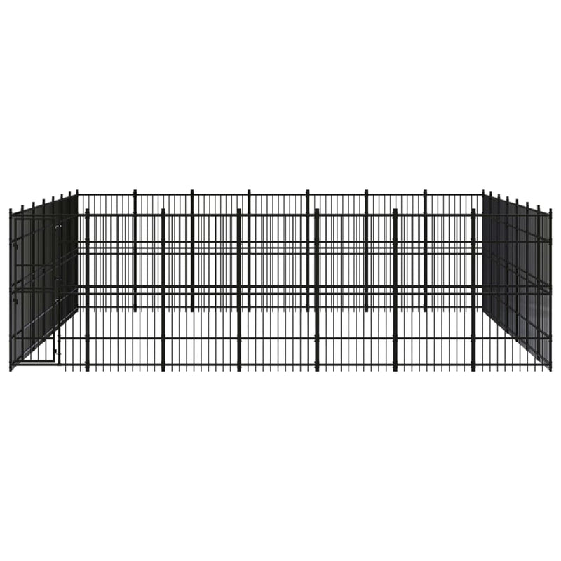 vidaXL Outdoor Dog Kennel Steel 45.16 m²