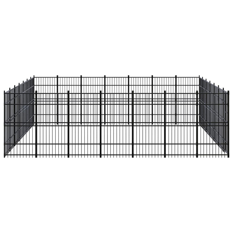 vidaXL Outdoor Dog Kennel Steel 45.16 m²