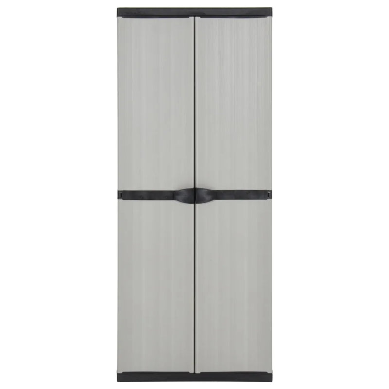 Garden Storage Cabinet with 3 Shelves Grey&Black 68x40x168 cm