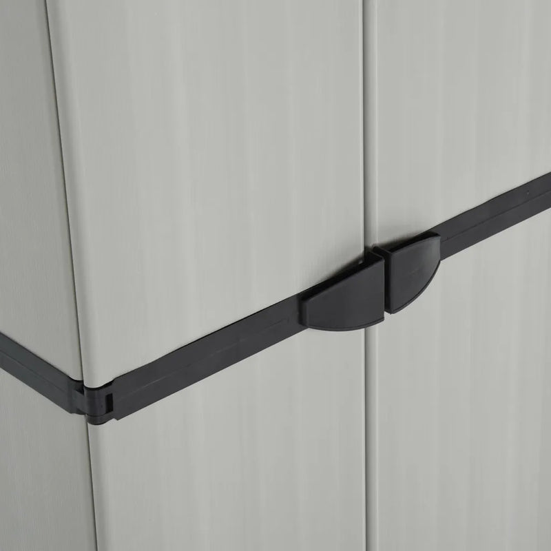 Garden Storage Cabinet with 3 Shelves Grey&Black 68x40x168 cm