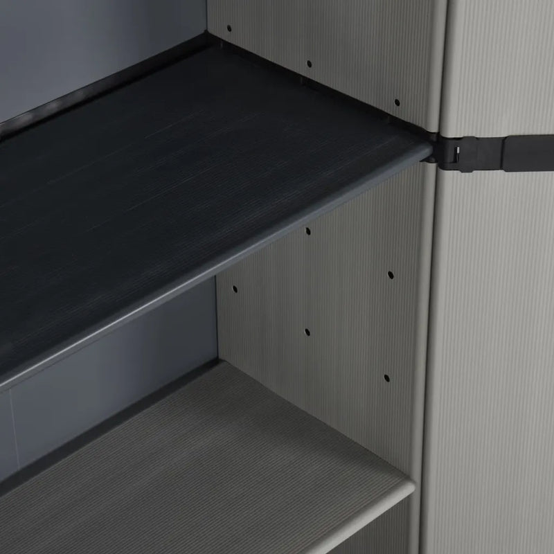 Garden Storage Cabinet with 3 Shelves Grey&Black 68x40x168 cm