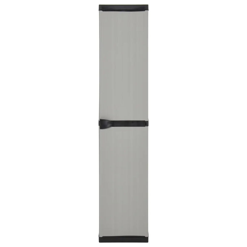 Garden Storage Cabinet with 3 Shelves Grey & Black 34x40x168 cm