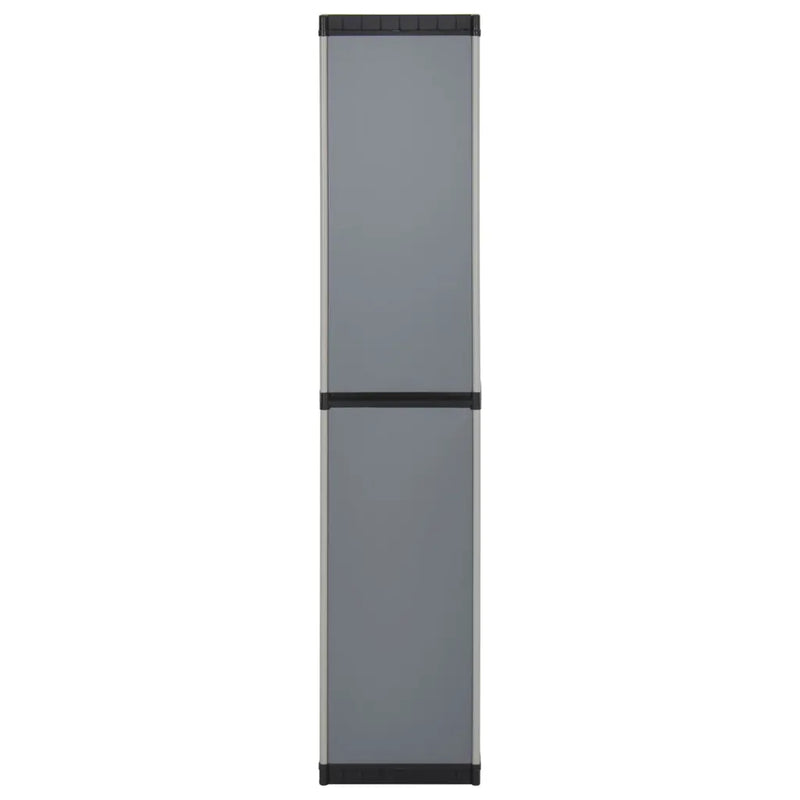 Garden Storage Cabinet with 3 Shelves Grey & Black 34x40x168 cm