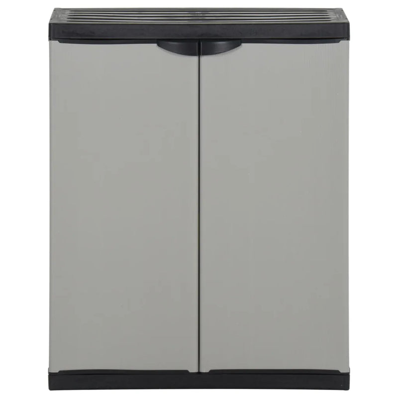 Garden Waste Cabinet Grey and Black 68x40x85 cm PP