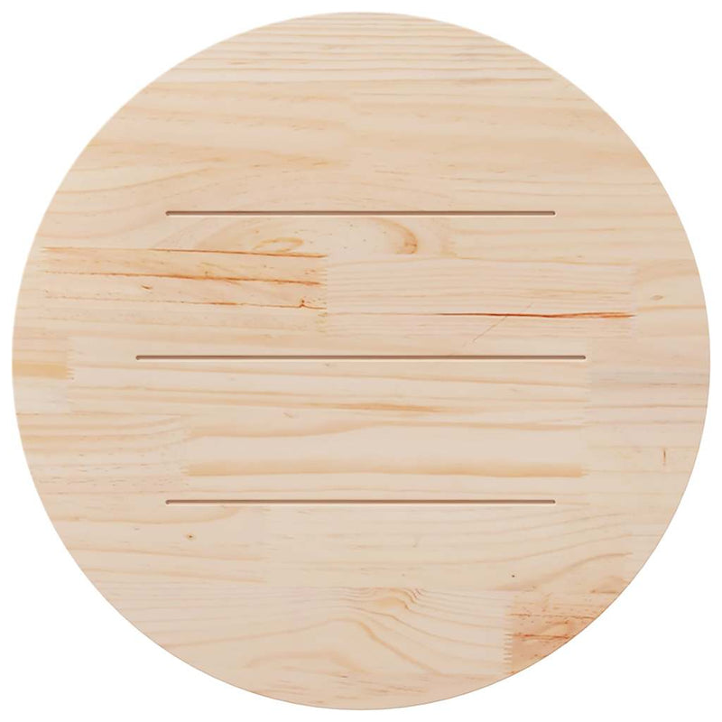 vidaXL Table Top White Ø90x2.5 cm Solid Wood Pine