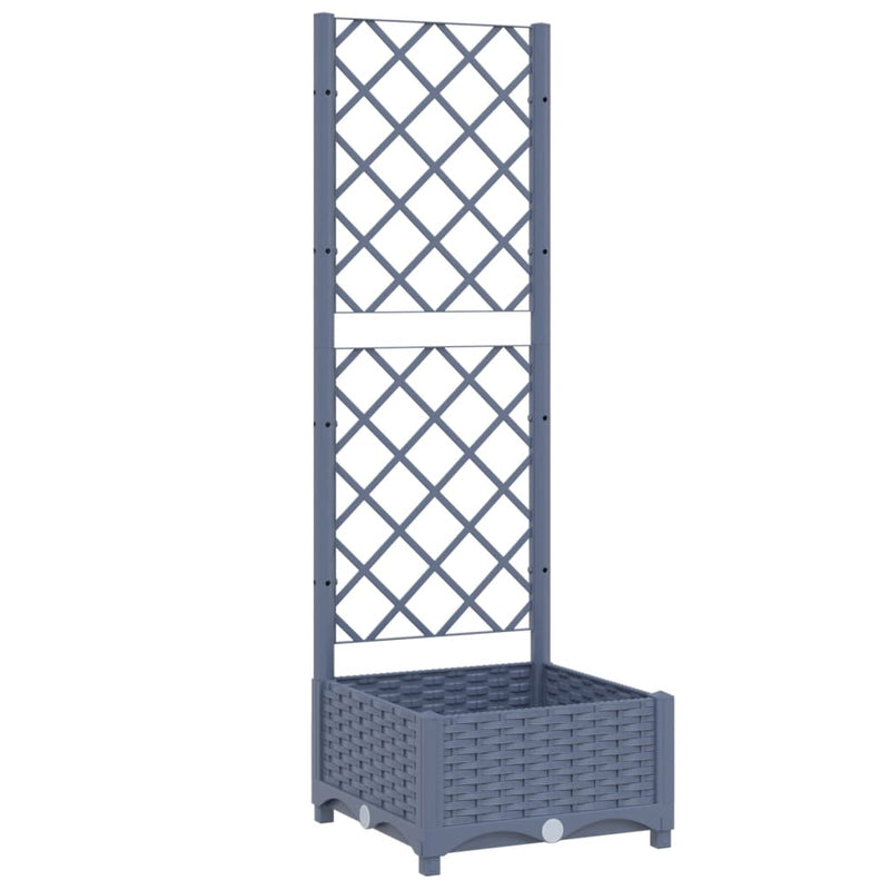 Garden Planter with Trellis Dark Grey 40x40x121.5 cm PP