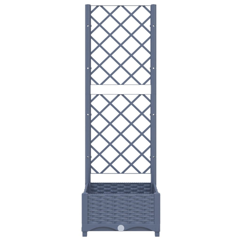 Garden Planter with Trellis Dark Grey 40x40x121.5 cm PP