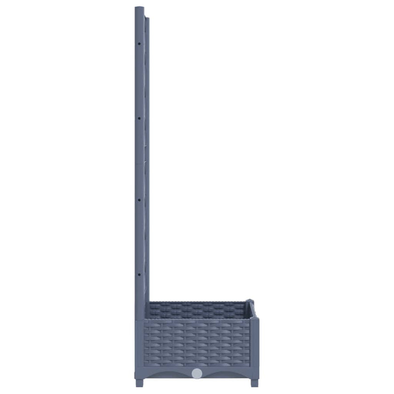 vidaXL Garden Planter with Trellis Blue Grey 40x40x121.5 cm PP