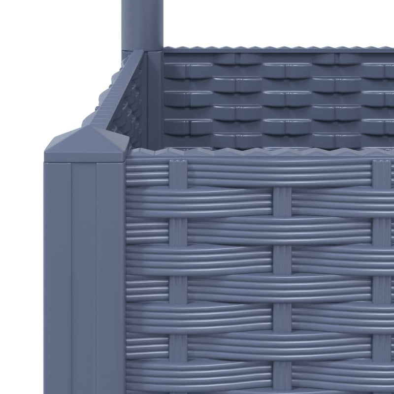 vidaXL Garden Planter with Trellis Blue Grey 40x40x121.5 cm PP