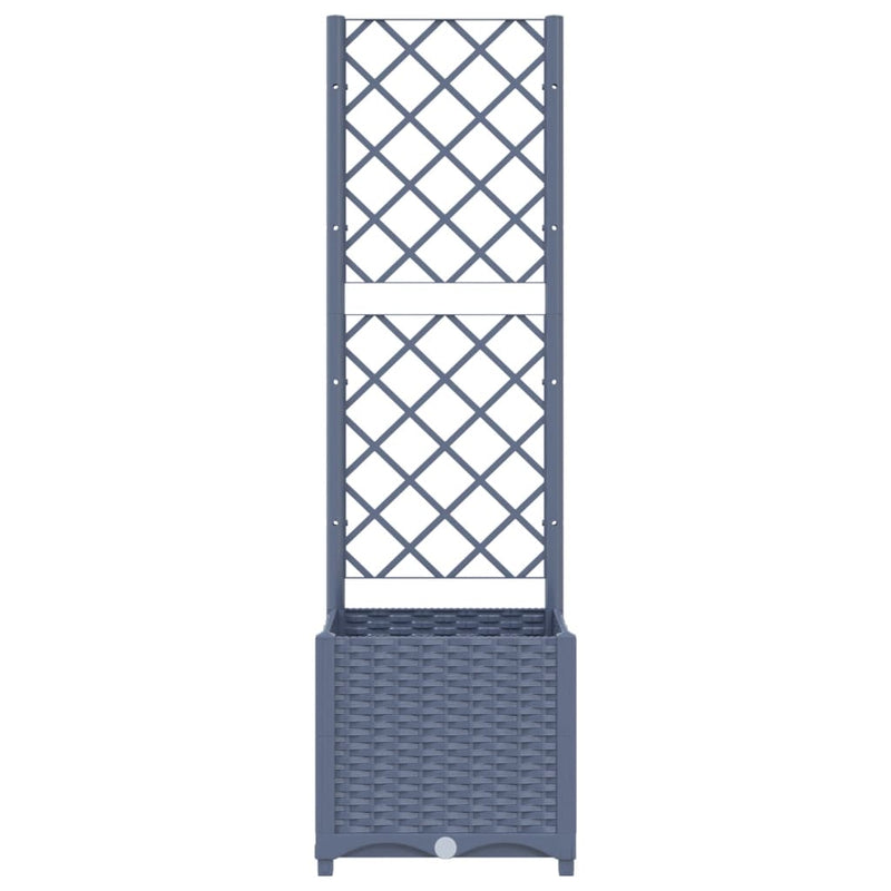 vidaXL Garden Planter with Trellis Blue Grey 40x40x136 cm PP