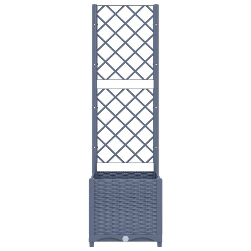 Garden Planter with Trellis Dark Grey 40x40x136 cm PP