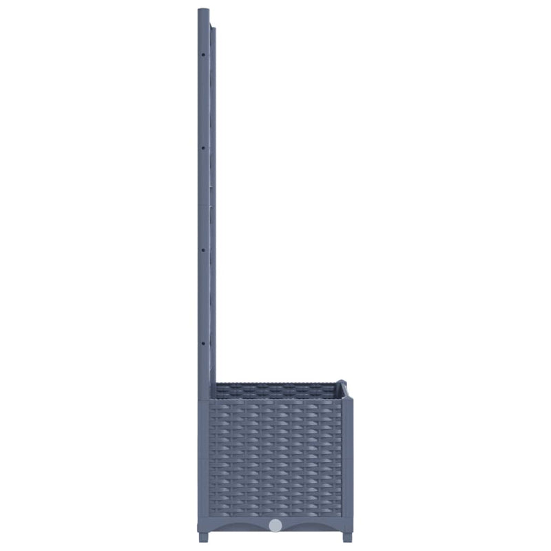 vidaXL Garden Planter with Trellis Blue Grey 40x40x136 cm PP