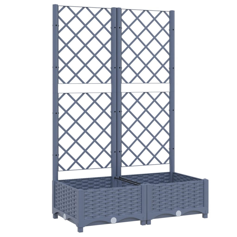 Garden Planter with Trellis Dark Grey 80x40x121.5 cm PP