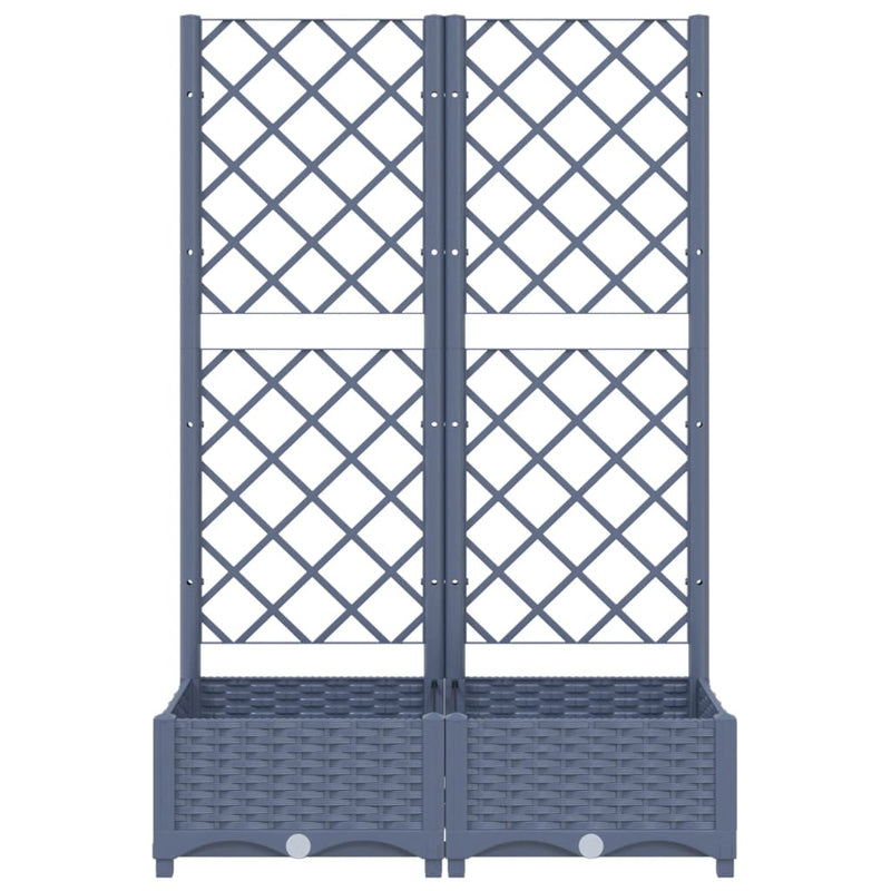 Garden Planter with Trellis Dark Grey 80x40x121.5 cm PP